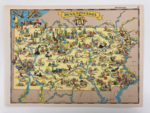 1935 Pennsylvania Pictorial Map