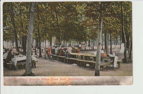Picnic Grounds Willow Grove Park Philadelphia No 1005 from the Philadelphia Post Card Co Willow Grove Abington Township Montgomery County Pennsylvania