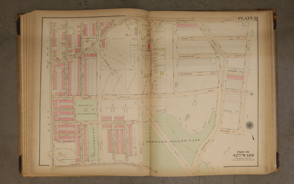 1923 Bromley Atlas - Plate 19 - Logan: Kemble Ave, Harper's Hollow Park