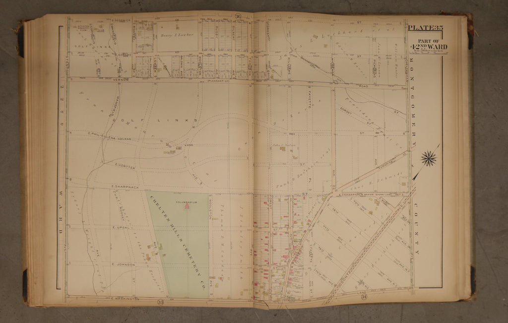 1923 Bromley Atlas - Plate 35 - Cedarbrook: Vernon Rd, Chelten Hills Cemetery