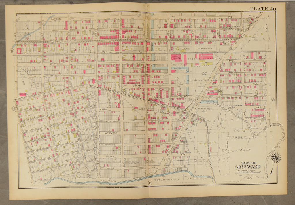 1928 Bromley Atlas - Plate 40 - Eastwick: Bartram Ave, Phila Airport